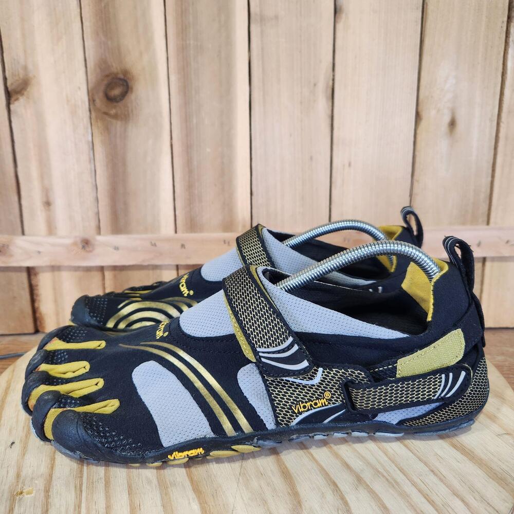 Vibram FiveFingers KMD Sport Shoes Mens 12-12.5 47 Black Yellow Barefoot Running